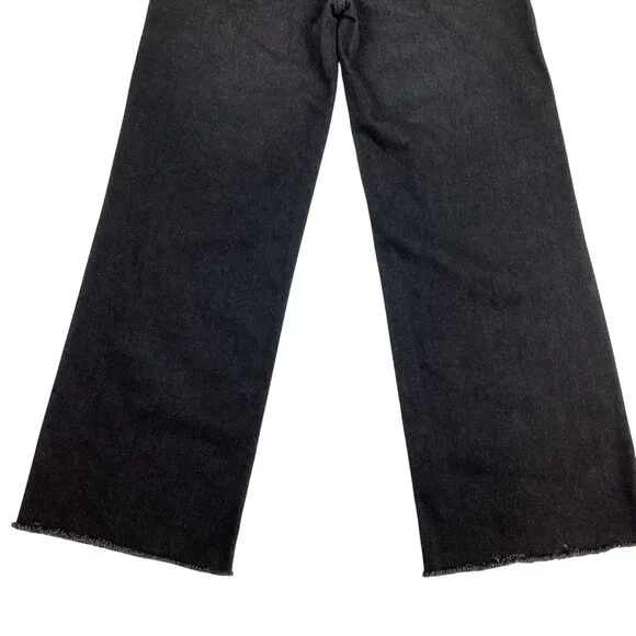 AG Adriano Goldschmied Saige Womens Wide Leg Crop Jeans High-Rise Black Denim